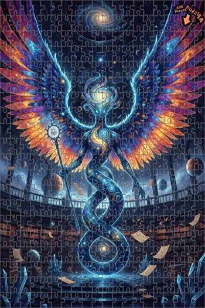 Teona Ahşap لغز خشبي مؤطر بطبقتين من مكتبة الملاك الفلكية الكونية 400 قطعة 35×35