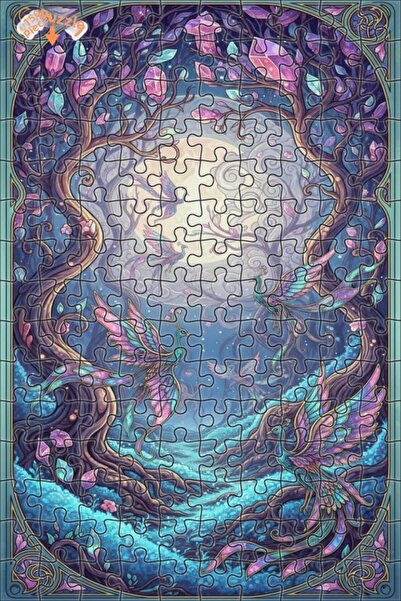 Teona Ahşap لغز فني بمظهر الألوان المائية لطيور الغابة الغامضة 150 قطعة 20×30