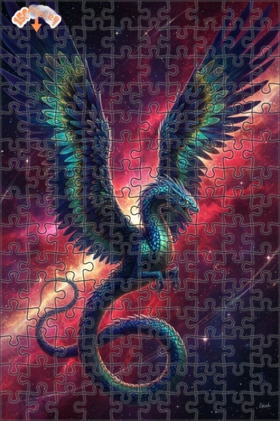 Teona Ahşap لغز خشبي بإطار مزدوج الطبقات بمظهر لوحة زيتية لتنين الفضاء 150 قط...