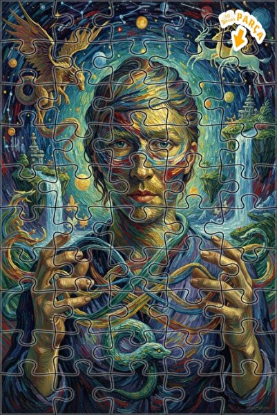 Teona Ahşap لغز خشبي بإطار مزدوج الطبقات بمظهر لوحة زيتية لوجه غامض 50 قطعة 1...