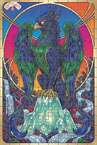 Teona Ahşap لغز خشبي مؤطر بطبقة مزدوجة من ميستيك جريفين كريستال ماونتن، 150 ق...