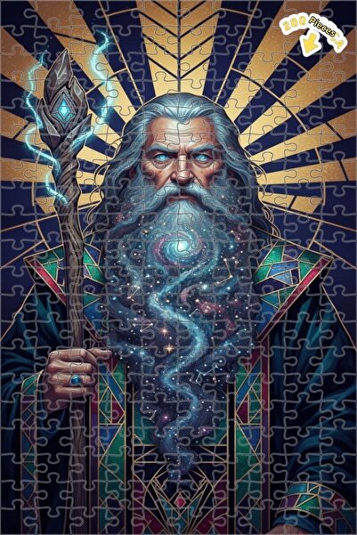 Teona Ahşap لغز خشبي بإطار مزدوج الطبقات بمظهر زيت اللوحة الفنية لساحر اللحية...