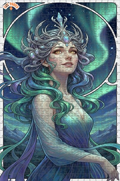 Teona Ahşap لغز خشبي بإطار مزدوج الطبقات من آرت آيس كوين أورورا 500 قطعة 50x30