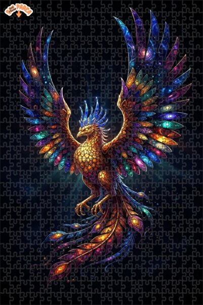 Teona Ahşap لغز خشبي بإطار مزدوج الطبقات بنمط العنقاء الكونية 500 قطعة 50x30