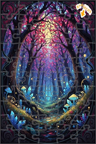 Teona Ahşap ألغاز خشبية مؤطرة بطبقتين، بتصميم أشجار كريستالية غامضة بمظهر الأ...