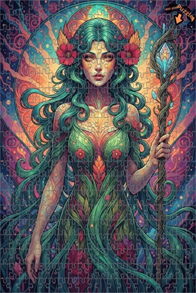 Teona Ahşap لغز خشبي مؤطر بطبقتين بمظهر لوحة زيتية للإلهة الرئيسية للطبيعة ال...