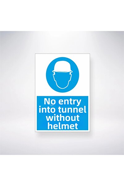 SareDesing ريسا دخول النفق بدون خوذة 21x28 سم ملصق سلامة العمل 21x28 سم