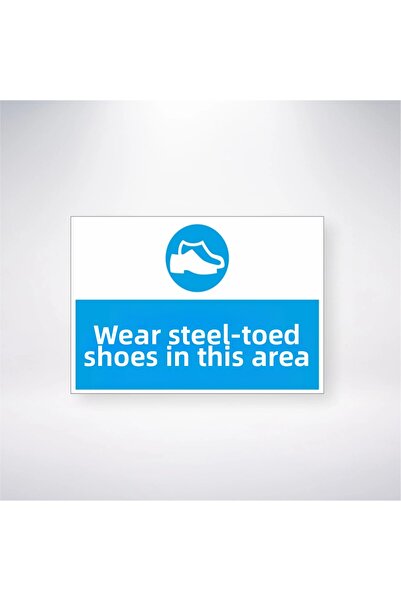 Reysa Tasarım Wear Shoes with Steel Toe in This Area 21X28Cm Work Safety Sticker