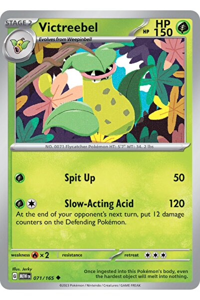 Pokemon TCG بطاقة لعبة فيكتريبل 71/165 غير شائعة ومعتمدة (إس في 151)