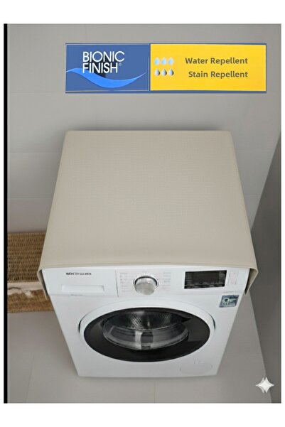 BeybiNest غطاء غسالة من الكتان مقاوم للبقع والسوائل. لون كريمي بيج