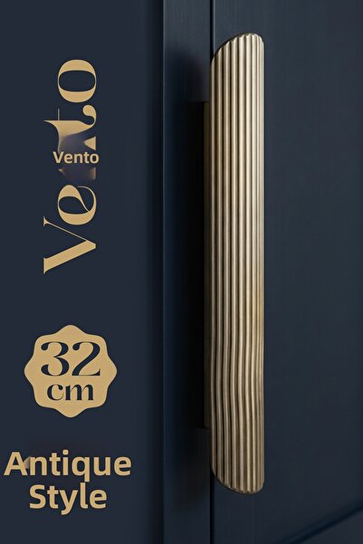 Badem10 Mâner de sertar plat, galben antic, VENTO, 320 mm lungime, din metal,...