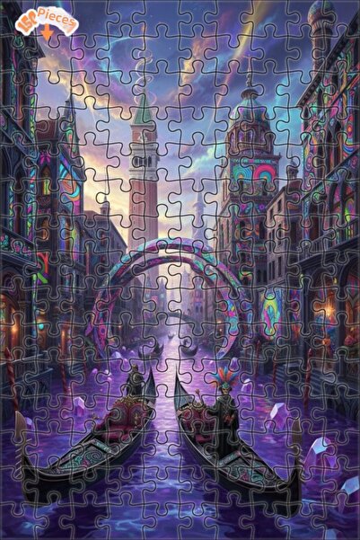 Teona Ahşap لغز خشبي ملون بإطار مزدوج الطبقات من كرنفال البندقية 150 قطعة 20x30