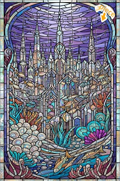 Teona Ahşap لغز خشبي فني من الفسيفساء تحت الماء من مدينة الكريستال السحرية 50...