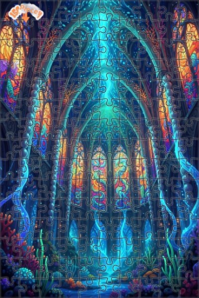 Teona Ahşap لغز خشبي مؤطر بطبقتين بمظهر لوحة زيتية لمعبد البحر السحري 150 قطع...