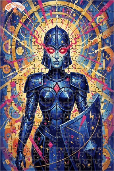 Teona Ahşap لوحة زيتية لملكة المحارب القديمة بمظهر عصري، لغز خشبي بإطار من طا...