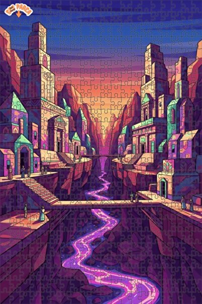 Teona Ahşap لغز خشبي بإطار مزدوج الطبقات من فانتاستيك فالي سيتي 500 قطعة 50x30