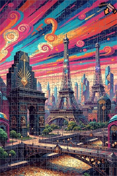 Teona Ahşap لوحة فنية حديثة بمظهر لوحة زيتية لحلم باريس، بازل خشبي بإطار من ط...