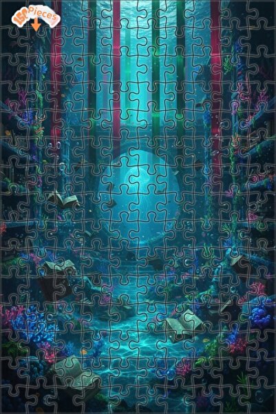 Teona Ahşap لغز فني بمظهر لوحة زيتية لخزانة الكتب تحت البحر 150 قطعة 20×30