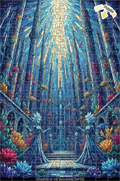 Teona Ahşap لغز خشبي بإطار مزدوج الطبقات بتصميم فني فسيفسائي يشبه مملكة تحت ا...