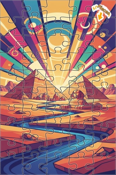 Teona Ahşap لغز خشبي مؤطر بطبقتين بتصميم فني حديث لهرميات جيزة والسفينكس 50 ق...