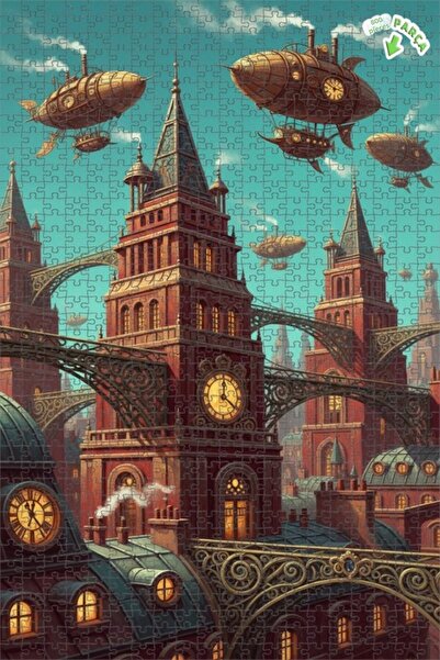 Teona Ahşap لغز خشبي مؤطر ذو طابقين من العصر الفيكتوري يطير بالطائرة البخارية...