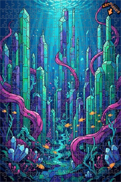 Teona Ahşap لوحة زيتية سحرية تحت البحر من كريستال أورمان سيتي، لغز خشبي بإطار...