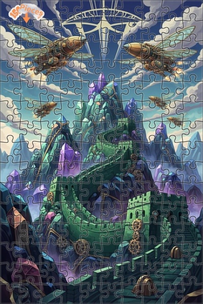 Teona Ahşap لغز خشبي بإطار مزدوج الطبقات من Steampunk Crystal Mountains 150 ق...