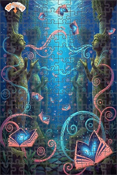 Teona Ahşap ألغاز كتب الحكمة تحت الماء، لوحة زيتية، لغز خشبي بإطار مزدوج الطب...