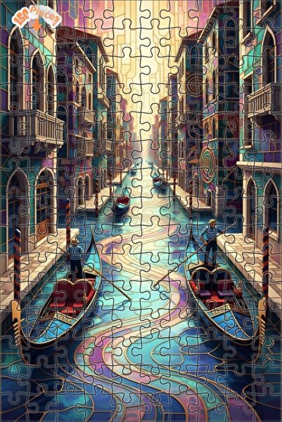 Teona Ahşap لغز خشبي بإطار مزدوج الطبقات بتصميم قنوات البندقية ومشهد زجاج ملو...