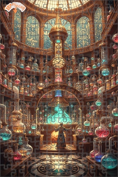 Teona Ahşap لغز خشبي بإطار مزدوج الطبقات بمظهر الزيت الملون من مختبر السحر 15...