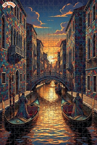 Teona Ahşap لغز خشبي بإطار ذو طابقين بمظهر الفسيفساء الخيالية في البندقية 500...