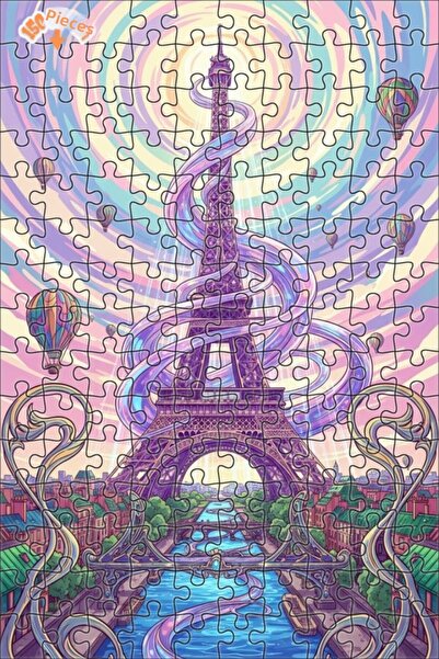 Teona Ahşap لغز خشبي بإطار مزدوج الطبقات بمظهر لوحة زيتية يصور مشهدًا من باري...