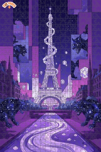 Teona Ahşap برج إيفل، فهدات الليل البرية، لغز خشبي بإطار مزدوج الطبقات، 500 ق...