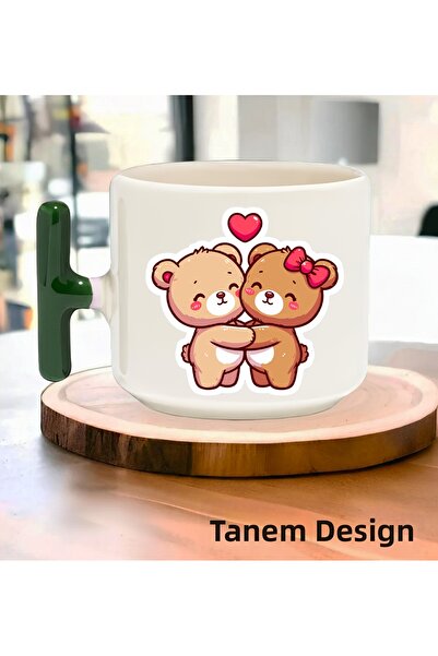 Tanem Tasarım Cup Coffee Tea Cup Gift Valentine's Day 015 - t Handle Mug