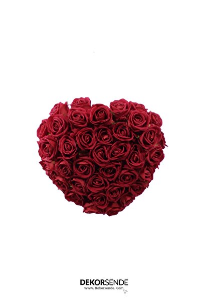 Dekorsende Artificial Full Rose Heart Door Ornament Wreath 33X35 cm