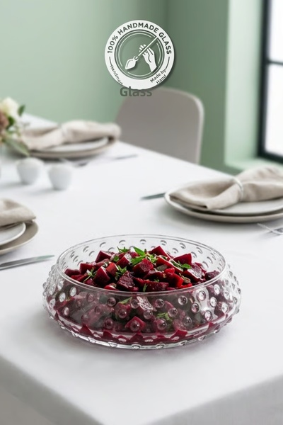 Glamis Selen Concept Bubble Model Medium Size Handmade Glass Salad and Presen...