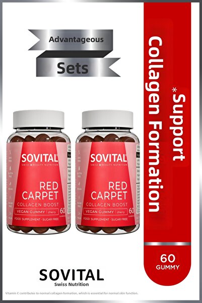 SOVITAL معزز الكولاجين المضاد للشيخوخة من ريد كاربت – حمض الهيالورونيك، فيتام...