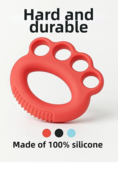 AURA LİNE Silicone Hand Wrist Finger Strengthening, Red Hand Stress Exerciser...