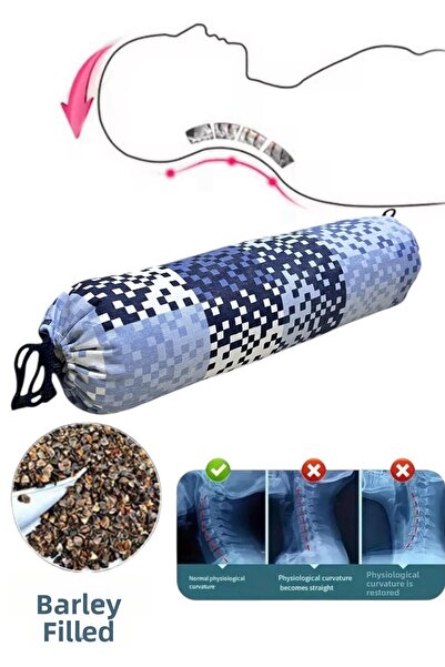 NareSpor Buckwheat Filled Neck Pillow, Cylinder Neck Massage Pillow, Buckwhea...
