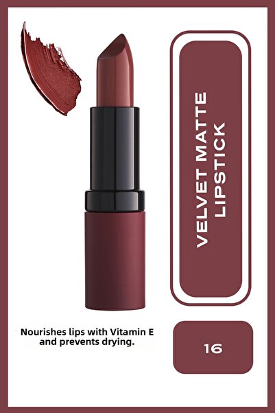 Golden Rose Velvet Matte Lipstick No: 16 Velvet Teddy - Matte Lipstick - 8691190466169