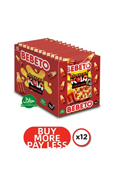 BEBETO Ζελεδάκια σε σχήμα μπουκαλιού κόλας, Μαλακά & Μαστιχωτά ζελέ, 12 συσκε...