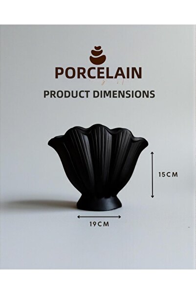 Porselian Vază decorativă din beton cu suport în formă de scoică 19x15 cm