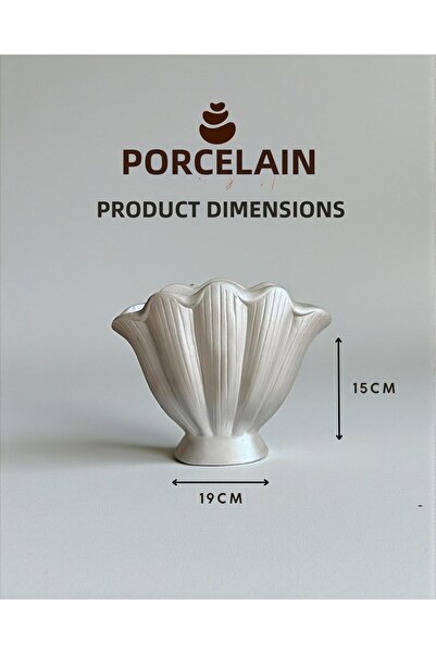 Porselian Vază decorativă din beton cu suport în formă de scoică 19x15 cm