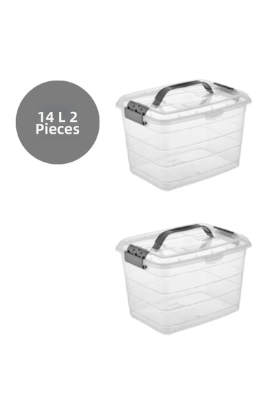 LOREMPBOX Cutie de depozitare de 14 litri, organizator din 2 piese