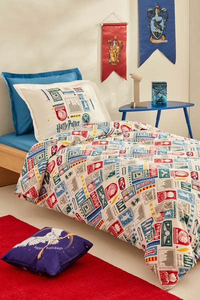 Harry Potter Set de husă de pilotă pentru o singură persoană Karaca Home Wizard