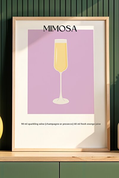 Opak Design Ζωγραφική τοίχου Mimosa Lilac Background Cocktail Kitchen με ξύλι...