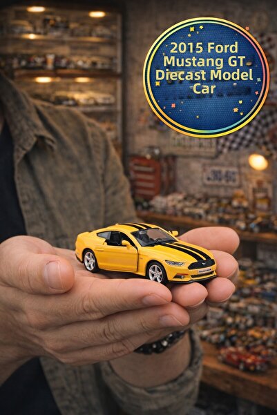 TOYFEST American Series Yellow 2015 Ford Mustang Gt 51 Swing Door Pull Drop M...