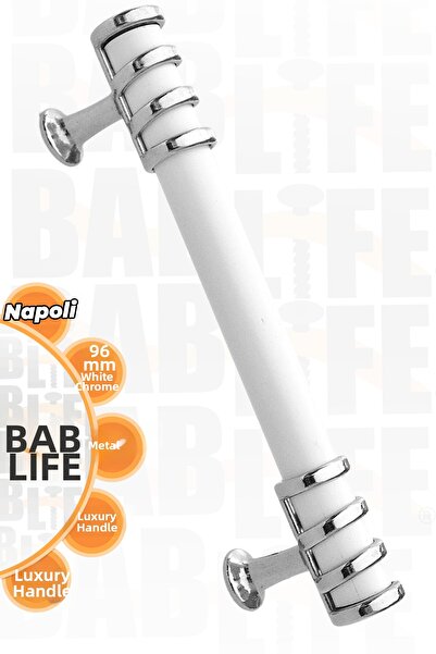 bablife Mânere de mobilier pentru dulap cu sertar de lux din metal alb-crom N...