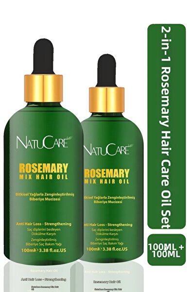 NatuCare مركب زيت إكليل الجبل لنمو سريع للشعر المتساقط والتالف 100 مل × 2
