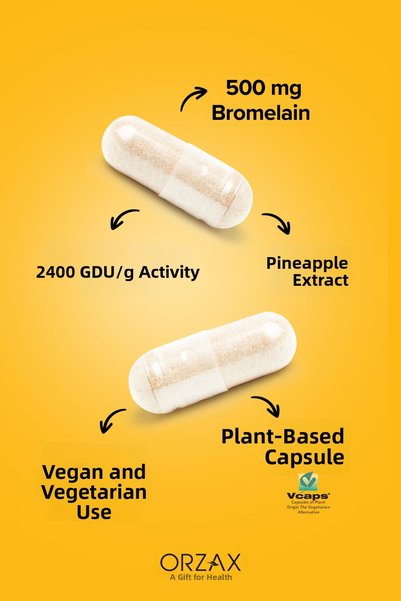 Orzax Ocean bromelain 500 mg 2400 gdu /g dietary supplement 60 capsules